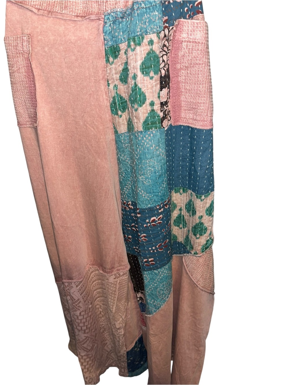 POL L Relaxed Patchwork Wide-Leg Pants in Dusty Pink - Picture 6 of 8